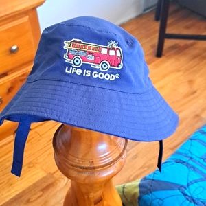 Life Is Good Fire Engine navy toddler hat 18M-3T